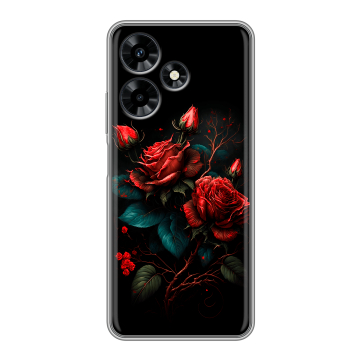 Силиконовый чехол на Infinix Hot 30 с принтом Розы красные Силиконовый чехол на Infinix Hot 30 с принтом Розы красные