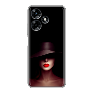 Силиконовый чехол на Infinix Hot 30 с принтом Девушка в шляпе Силиконовый чехол на Infinix Hot 30 с принтом Девушка в шляпе