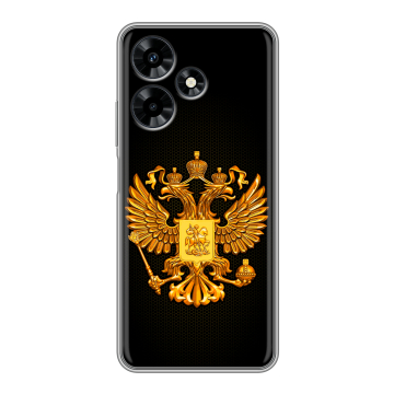 Силиконовый чехол на Infinix Hot 30 с принтом Герб России желтый Силиконовый чехол на Infinix Hot 30 с принтом Герб России желтый