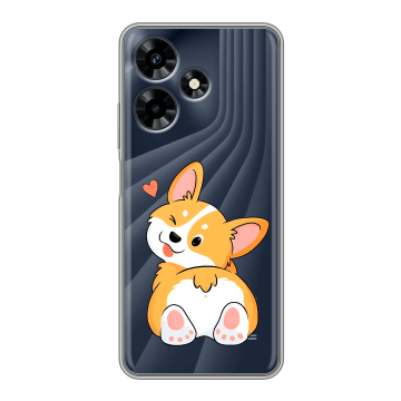 Силиконовый чехол на Infinix Hot 30 с принтом Корги Силиконовый чехол на Infinix Hot 30 с принтом Корги