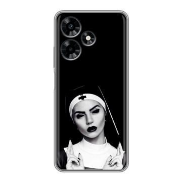Силиконовый чехол на Infinix Hot 30 с принтом монашка Силиконовый чехол на Infinix Hot 30 с принтом монашка