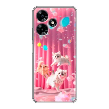 Силиконовый чехол на Infinix Hot 30 с принтом милые котики
