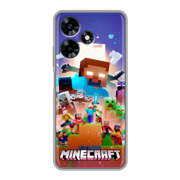 Силиконовый чехол на Infinix Hot 30 с принтом Майнкрафт Minecraft