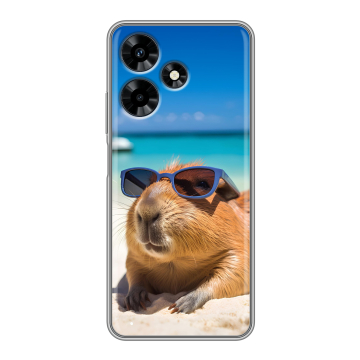 Силиконовый чехол на Infinix Hot 30 с принтом Капибара Силиконовый чехол на Infinix Hot 30 с принтом Капибара