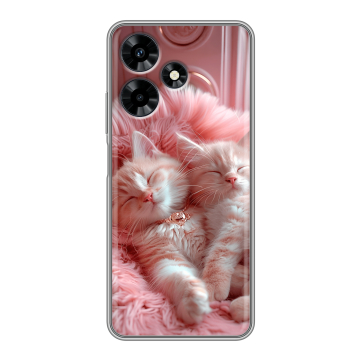 Силиконовый чехол на Infinix Hot 30 с принтом котята котики