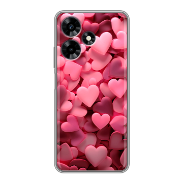 Силиконовый чехол на Infinix Hot 30 с принтом розовые сердечки Силиконовый чехол на Infinix Hot 30 с принтом розовые сердечки