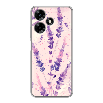 Силиконовый чехол на Infinix Hot 30 с принтом цветы лаванда Силиконовый чехол на Infinix Hot 30 с принтом цветы лаванда
