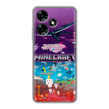 Силиконовый чехол на Infinix Hot 30 с принтом Майнкрафт Minecraft Силиконовый чехол на Infinix Hot 30 с принтом Майнкрафт Minecraft