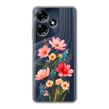 Силиконовый чехол на Infinix Hot 30 с принтом Цветы