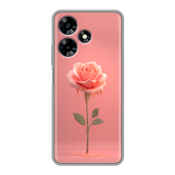 Силиконовый чехол на Infinix Hot 30 с принтом Розовая роза