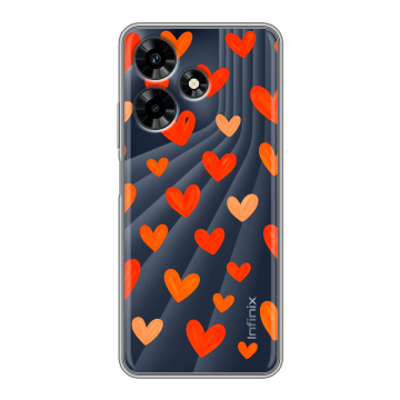 Силиконовый чехол на Infinix Hot 30 с принтом Сердечки