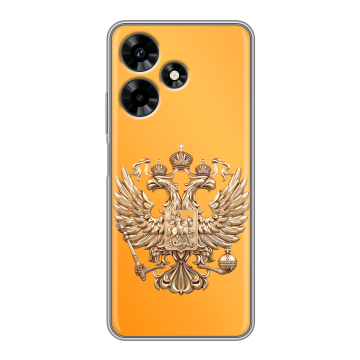 Силиконовый чехол на Infinix Hot 30 с принтом Герб Флаг России