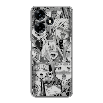 Силиконовый чехол на Infinix Hot 30 с принтом Ahegao Ахегао Аниме