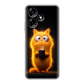 Силиконовый чехол на Infinix Hot 30 с принтом Смешной кот Силиконовый чехол на Infinix Hot 30 с принтом Смешной кот