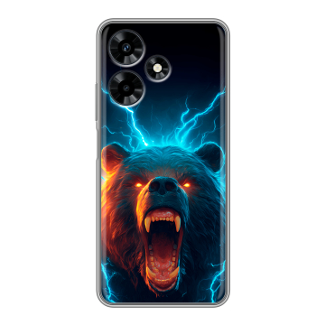 Силиконовый чехол на Infinix Hot 30 с принтом Медведь