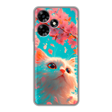 Силиконовый чехол на Infinix Hot 30 с принтом Красивый кот