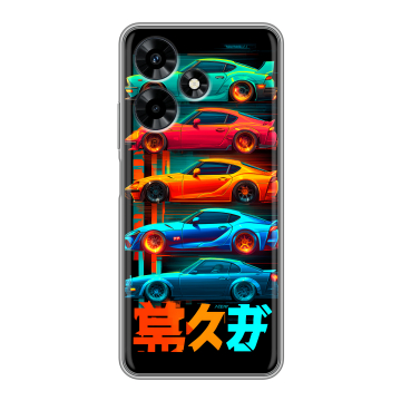 Силиконовый чехол на Infinix Hot 30 с принтом машины тачки