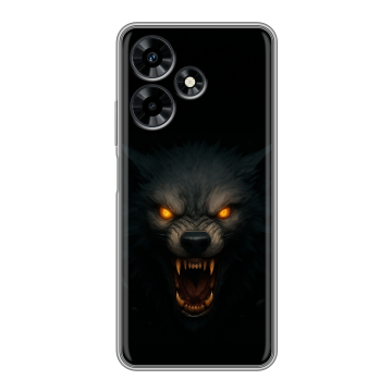 Силиконовый чехол на Infinix Hot 30 с принтом Волк
