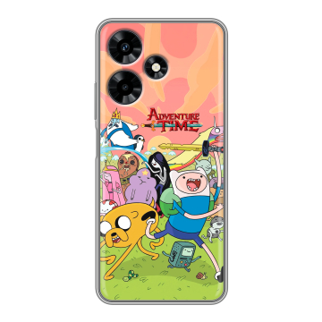 Силиконовый чехол на Infinix Hot 30 с принтом Adventure time Время приключений