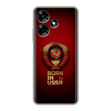 Силиконовый чехол на Infinix Hot 30 с принтом Флаг Герб СССР