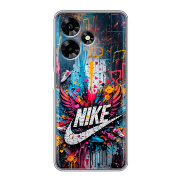 Силиконовый чехол на Infinix Hot 30 с принтом Nike Найк Силиконовый чехол на Infinix Hot 30 с принтом Nike Найк
