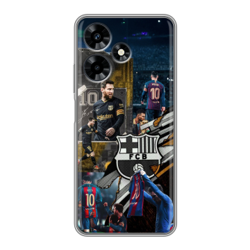 Силиконовый чехол на Infinix Hot 30 с принтом Messi Barcelona Силиконовый чехол на Infinix Hot 30 с принтом Messi Barcelona