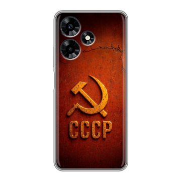 Силиконовый чехол на Infinix Hot 30 с принтом Флаг Герб СССР Силиконовый чехол на Infinix Hot 30 с принтом Флаг Герб СССР