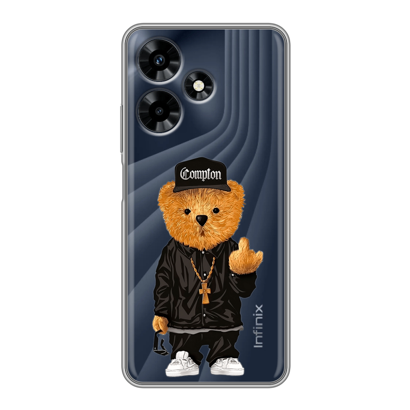 Силиконовый противоударный чехол на Infinix Hot 30 с принтом Плюшевый медведь Силиконовый противоударный чехол на Infinix Hot 30 с принтом Плюшевый медведь