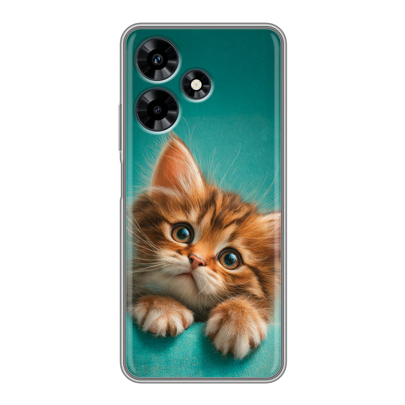Силиконовый чехол на Infinix Hot 30 с принтом котенок Силиконовый чехол на Infinix Hot 30 с принтом котенок