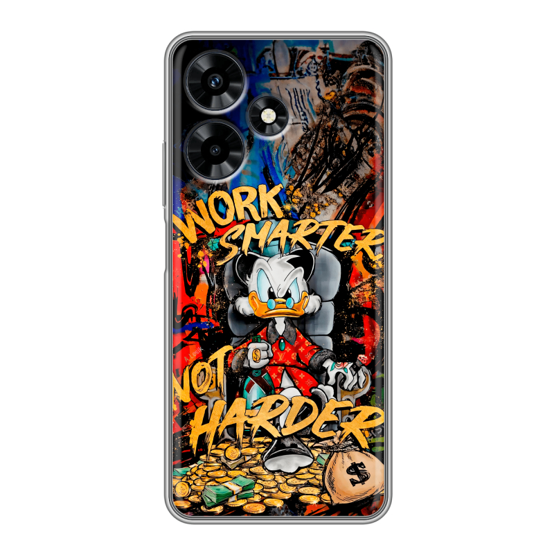 Силиконовый чехол на Infinix Hot 30 с принтом Дональд Дак Деньги Силиконовый чехол на Infinix Hot 30 с принтом Дональд Дак Деньги