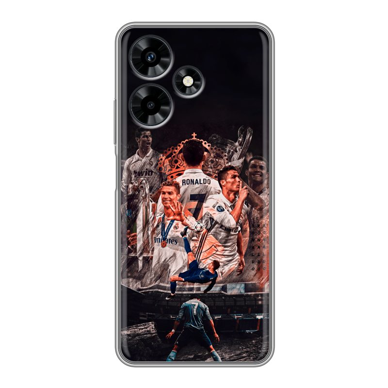Силиконовый противоударный чехол на Infinix Hot 30 с принтом Реал Роналдо Real Ronaldo Силиконовый противоударный чехол на Infinix Hot 30 с принтом Реал Роналдо Real Ronaldo