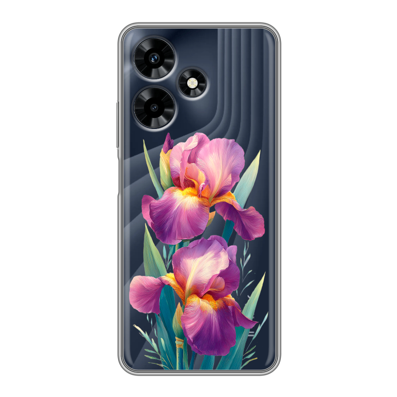 Силиконовый противоударный чехол на Infinix Hot 30 с принтом Цветы орхидеи Силиконовый противоударный чехол на Infinix Hot 30 с принтом Цветы орхидеи