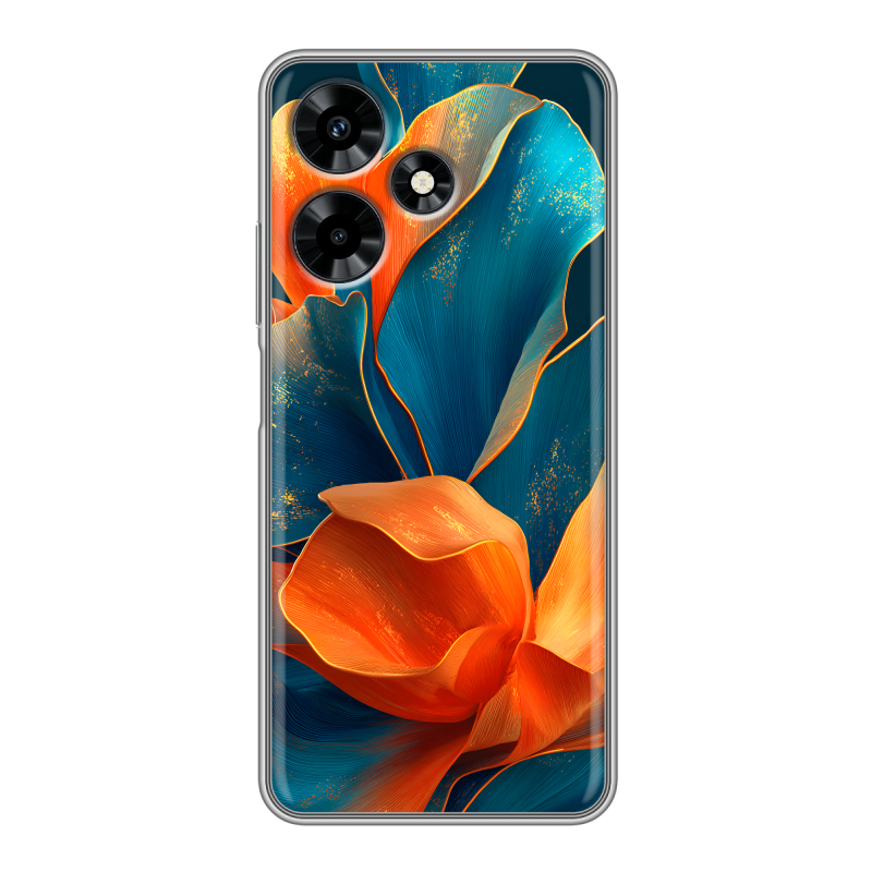 Силиконовый противоударный чехол на Infinix Hot 30 с принтом Цветы Силиконовый противоударный чехол на Infinix Hot 30 с принтом Цветы