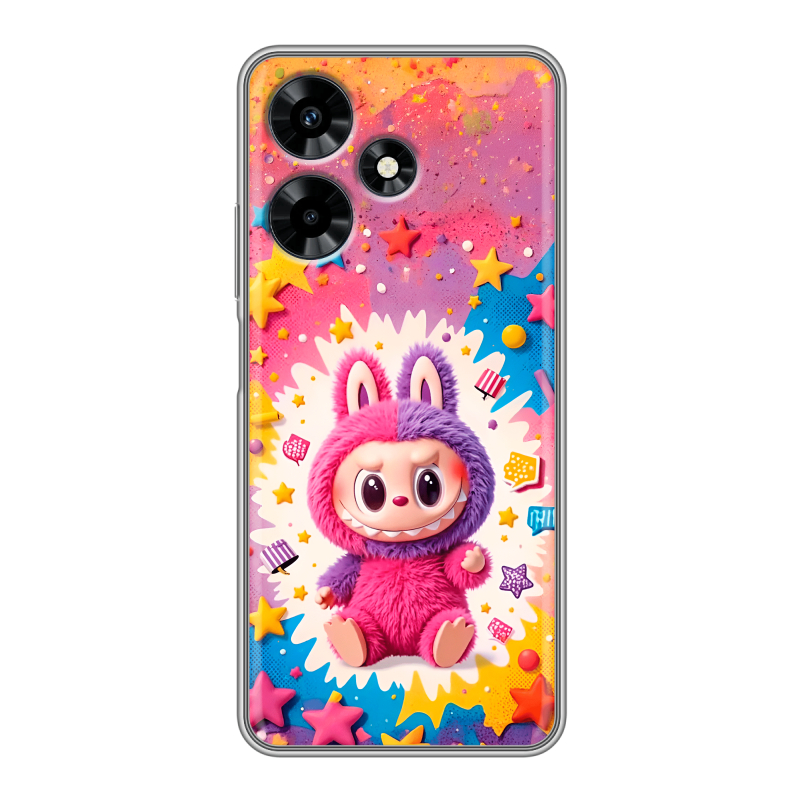 Силиконовый противоударный чехол на Infinix Hot 30 с принтом Labubu Лабубу Силиконовый противоударный чехол на Infinix Hot 30 с принтом Labubu Лабубу