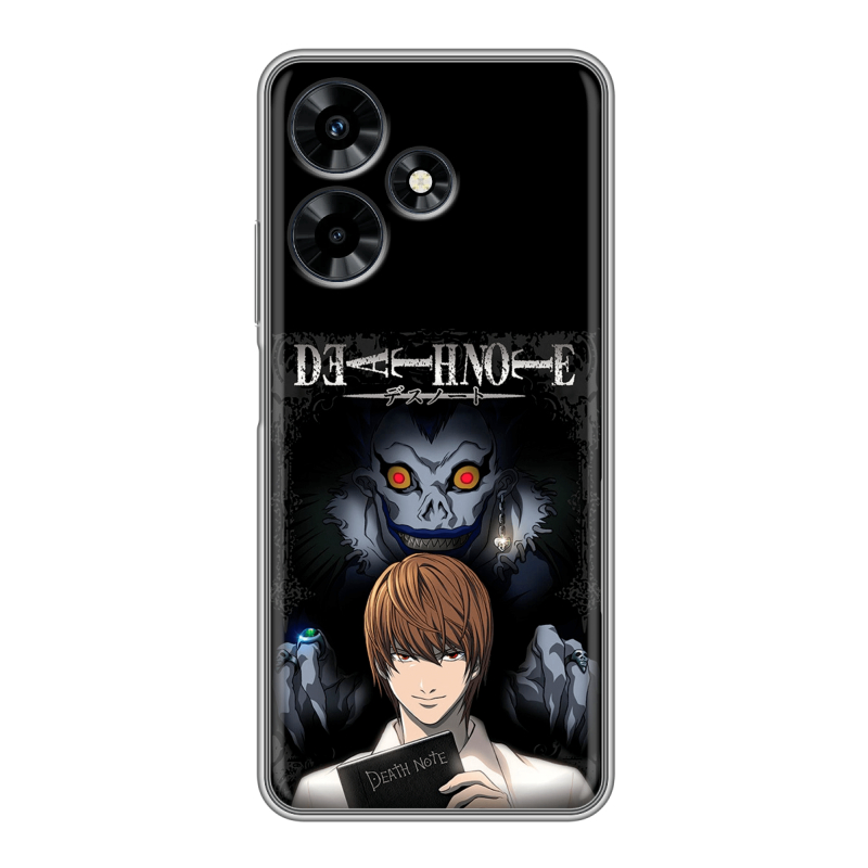 Силиконовый противоударный чехол на Infinix Hot 30 с принтом Death note Тетрадь смерти Силиконовый противоударный чехол на Infinix Hot 30 с принтом Death note Тетрадь смерти