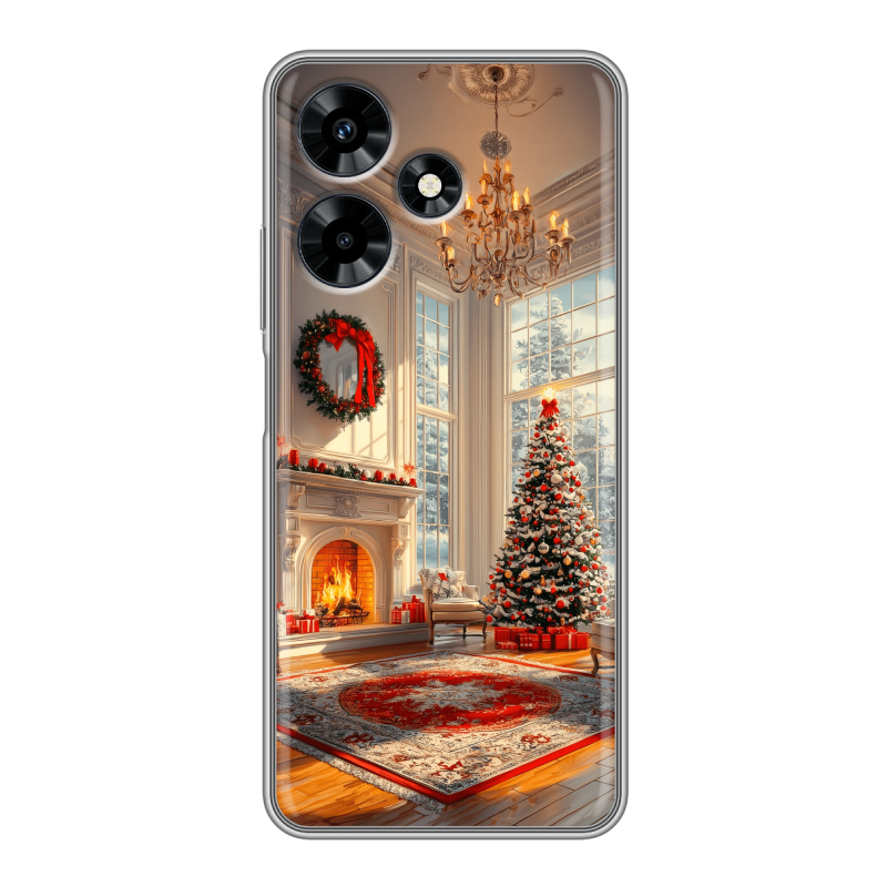 Силиконовый чехол на Infinix Hot 30 с принтом Новый год Силиконовый чехол на Infinix Hot 30 с принтом Новый год