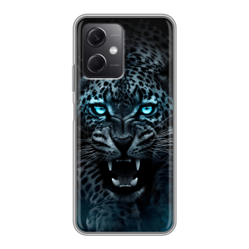 Силиконовый чехол на Xiaomi RedMi Note 12 5G с принтом Темный леопард Силиконовый чехол на Xiaomi RedMi Note 12 5G с принтом Темный леопард