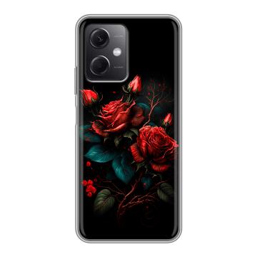 Силиконовый чехол на Xiaomi RedMi Note 12 5G с принтом Розы красные Силиконовый чехол на Xiaomi RedMi Note 12 5G с принтом Розы красные