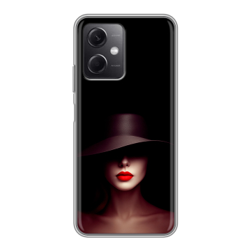 Силиконовый чехол на Xiaomi RedMi Note 12 5G с принтом Девушка в шляпе Силиконовый чехол на Xiaomi RedMi Note 12 5G с принтом Девушка в шляпе
