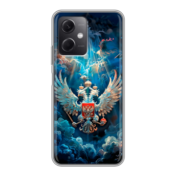 Силиконовый чехол на Xiaomi RedMi Note 12 5G с принтом Герб флаг России