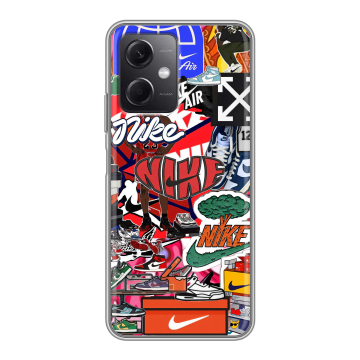 Силиконовый чехол на Xiaomi RedMi Note 12 5G с принтом Найк Nike яркий
