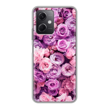Силиконовый чехол на Xiaomi RedMi Note 12 5G с принтом лавандовые розы Силиконовый чехол на Xiaomi RedMi Note 12 5G с принтом лавандовые розы