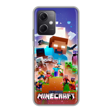 Силиконовый чехол на Xiaomi RedMi Note 12 5G с принтом Майнкрафт Minecraft Силиконовый чехол на Xiaomi RedMi Note 12 5G с принтом Майнкрафт Minecraft