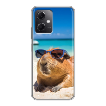 Силиконовый чехол на Xiaomi RedMi Note 12 5G с принтом Капибара Силиконовый чехол на Xiaomi RedMi Note 12 5G с принтом Капибара