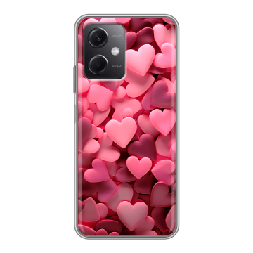 Силиконовый чехол на Xiaomi RedMi Note 12 5G с принтом розовые сердечки Силиконовый чехол на Xiaomi RedMi Note 12 5G с принтом розовые сердечки