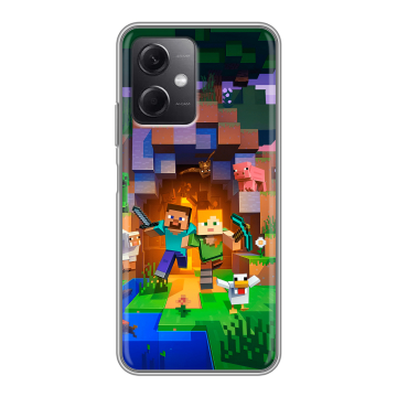 Силиконовый чехол на Xiaomi RedMi Note 12 5G с принтом Майнкрафт Minecraft Силиконовый чехол на Xiaomi RedMi Note 12 5G с принтом Майнкрафт Minecraft