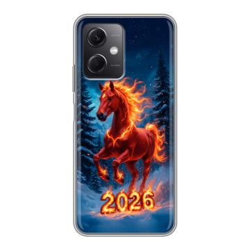 Силиконовый чехол на Xiaomi RedMi Note 12 5G с принтом Новый год коня Силиконовый чехол на Xiaomi RedMi Note 12 5G с принтом Новый год коня