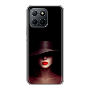 Силиконовый чехол на Huawei Honor X8 5G с принтом Девушка в шляпе