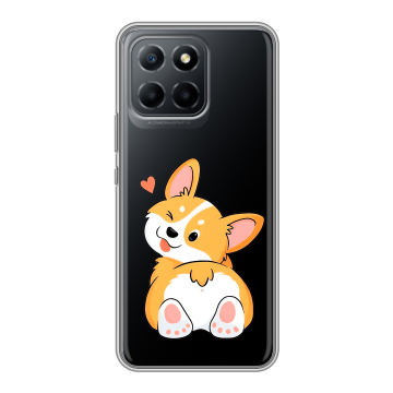 Силиконовый чехол на Huawei Honor X8 5G с принтом Корги