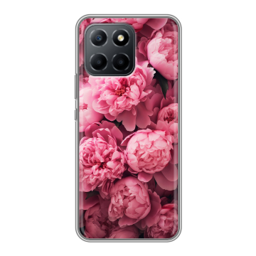 Силиконовый чехол на Huawei Honor X8 5G с принтом цветы пионы